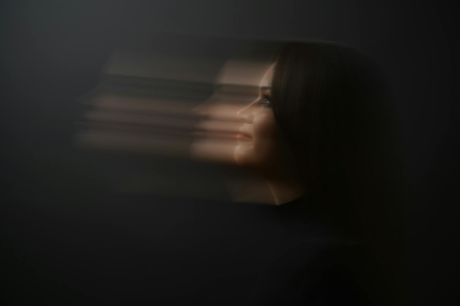 abstract motion portrait of a woman